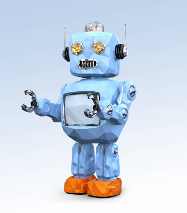 低聚復(fù)古機(jī)器人上漸變背景孤立