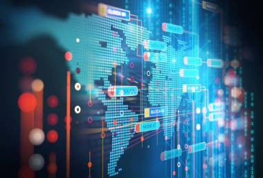 大数据未来派可视化抽象插图图片