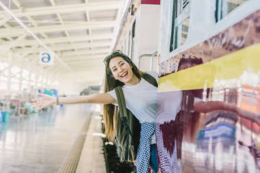列車出發(fā)前的旅行者