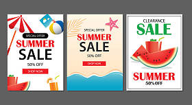 夏季大减价电子邮件背景布局横幅。可用于，f