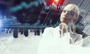 沉思商務女士照片