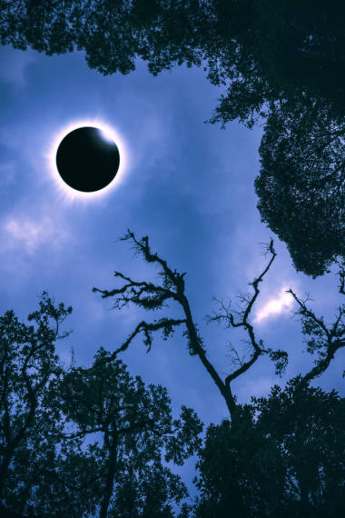 科學(xué)的自然現(xiàn)象。日全食帶鉆石戒指