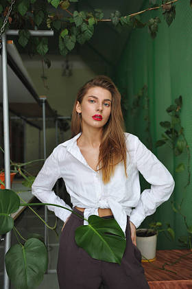 漂亮女孩。时尚肖像.图片