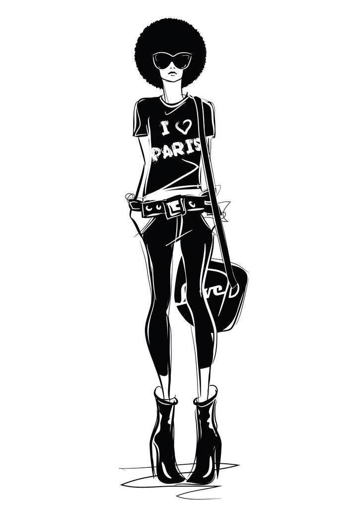图形绘制草图和女人在一起.图片