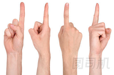 手指指向從四個(gè)不同的角度圖片