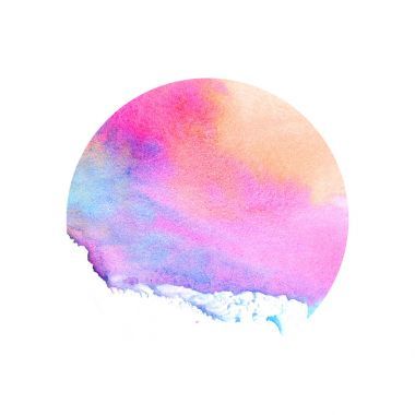 水彩的紅色和藍(lán)色圓圈