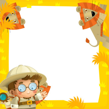 儿童的，野生动物园的动物--架图