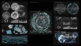 3d 渲染数字图表和图形全息屏幕