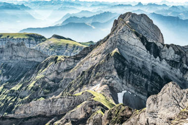 從裝載 Saentis，瑞士，瑞士的阿爾卑斯山山景