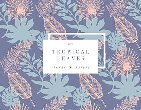 热带棕榈叶。丛林中的设计模板。矢量图