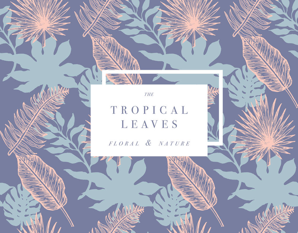 热带棕榈叶。丛林中的设计模板。矢量图 热带棕榈叶。丛林中的设计模板。矢量图