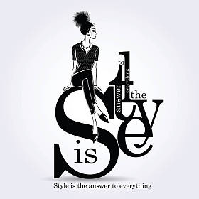 与素描风格的时尚女人时尚报价