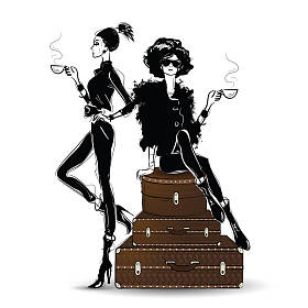 图形绘制草图和女人在一起.图片