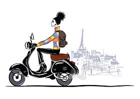 图形绘制草图和女人在一起