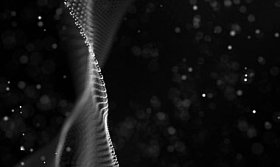 数据技术抽象的未来派插图。低聚与连接点和线在深色背景上的形状。3d 渲染。大数据的可视化