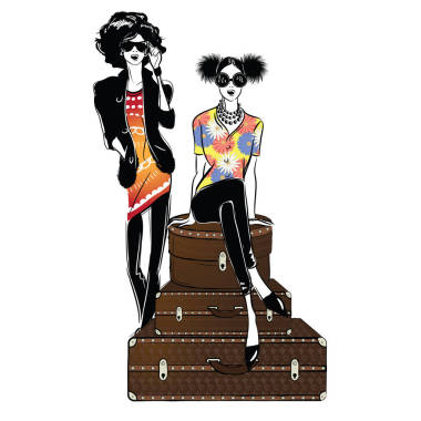 圖形繪制草圖和女人在一起.圖片