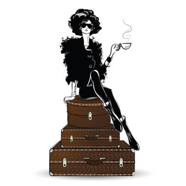 圖形繪制草圖和女人在一起