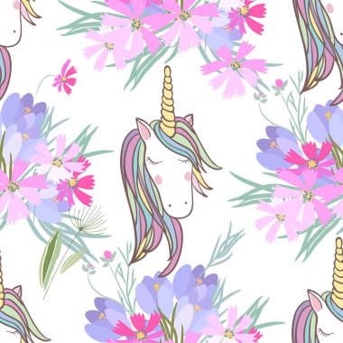 复古风格的插图与花和动物图片