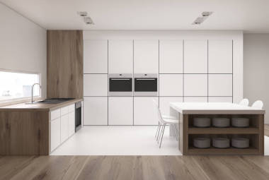 白色的廚房臺(tái)面與表