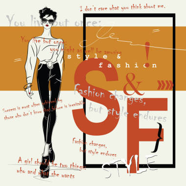 與素描風(fēng)格的時(shí)尚女人時(shí)尚報(bào)價(jià)