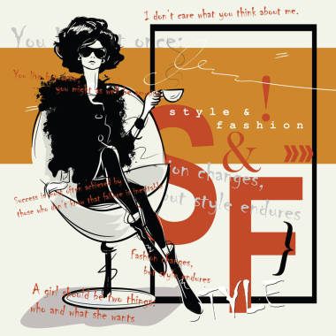 與素描風(fēng)格的時(shí)尚女人時(shí)尚報(bào)價(jià)