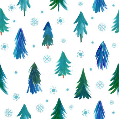 雪花與杉木樹模式圖片