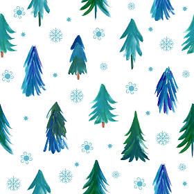 雪花与杉木树模式图片