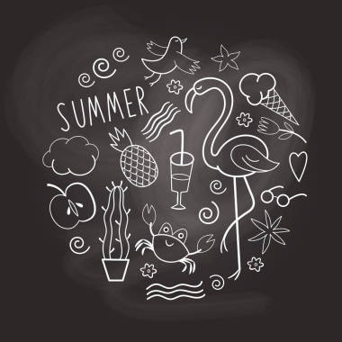 不同的夏天设计元素集图片