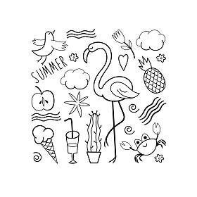 不同的夏天设计元素集