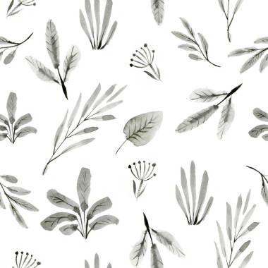 灰色的水彩花卉圖案