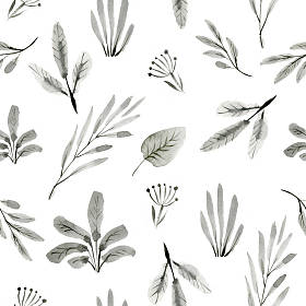 灰色的水彩花卉图案