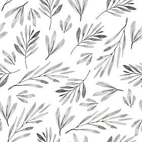 灰色的水彩花卉图案