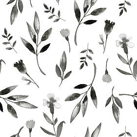 灰色的水彩花卉图案图片