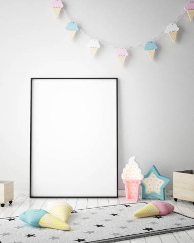 小樣方裝飾，3d 渲染室內(nèi)背景的海報(bào)