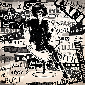 素描风格的时尚女性