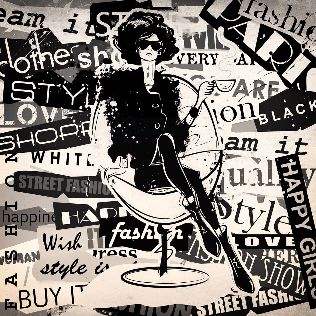 素描风格的时尚女性 素描风格的时尚女性