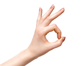 女人的手 ok 标志.图片