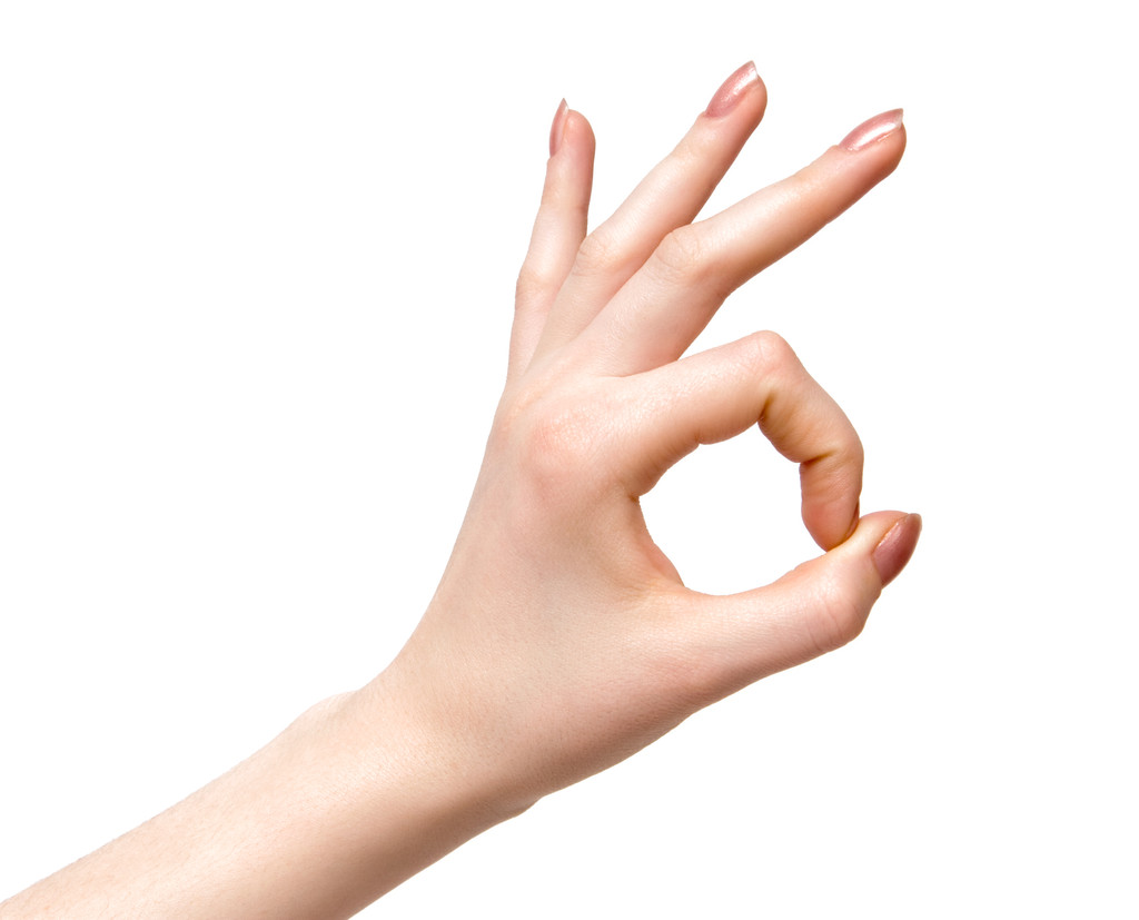 女人的手 ok 标志.图片