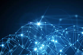 蓝色的多边形背景