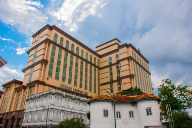 紡織博物館和古和具有歷史意義的建筑。古晉。沙撈越。婆羅洲。馬來西