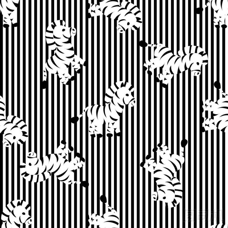 卡通嬰兒斑馬動(dòng)物平無(wú)縫模式圖片