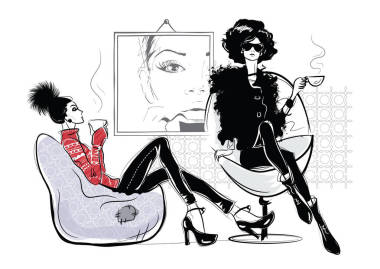 年轻漂亮的女人喝咖啡.图片