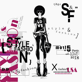 素描风格的时尚女性