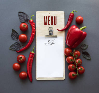 辣椒和空白的紙頁圖片