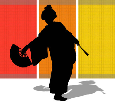 fa 的日本女人的剪影圖片
