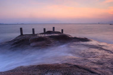 廈門環(huán)島路海景日落圖片