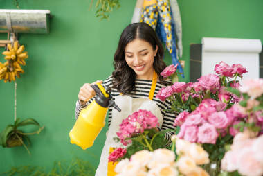 在花店工作的花店