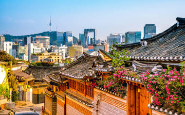 傳統(tǒng)的韓國風(fēng)格的建筑，在首爾北村韓屋村
