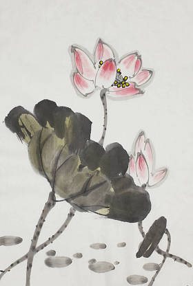 墨迹莲花图片