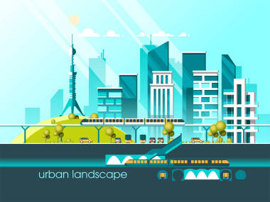 綠色能源和生態(tài)友好的城市?，F(xiàn)代建筑，建筑，高科技的聯(lián)排式住宅、 綠色屋頂，摩天大